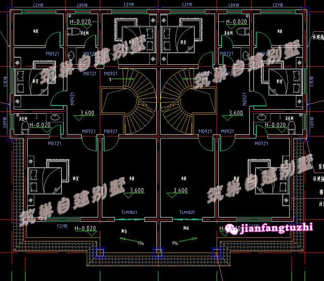 二層雙拼簡約兄弟別墅設(shè)計圖，實用又好看，非常適合農(nóng)村倆兄弟小宅基地家庭！