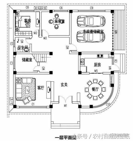 13.2x12.8米三層獨棟簡歐式別墅設計圖，帶屋頂花園+車庫，你確定你不來一套嗎？
