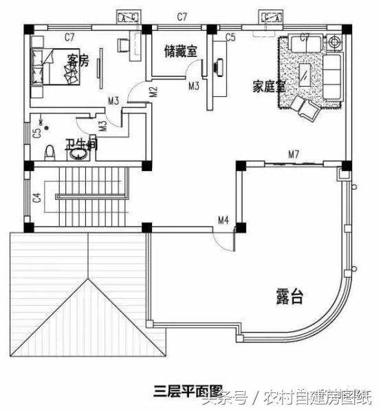 13.2x12.8米三層獨棟簡歐式別墅設計圖，帶屋頂花園+車庫，你確定你不來一套嗎？