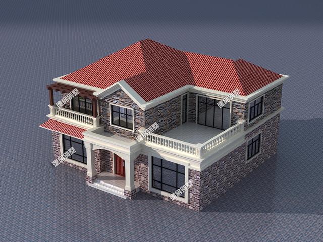 16.14x15.64米農(nóng)村二層別墅設(shè)計(jì)圖，外觀看著舒服、布局住著坦然，很令人向往的鄉(xiāng)村住宅。