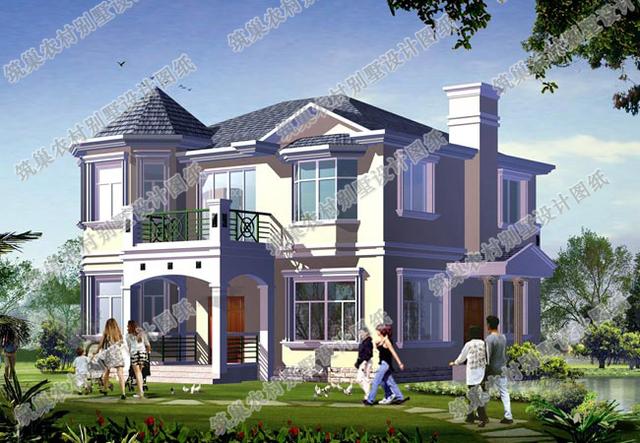 12×11米二層別墅設計圖，帶棋牌室+套間+書房，施工難度高，造價30萬以內(nèi)。