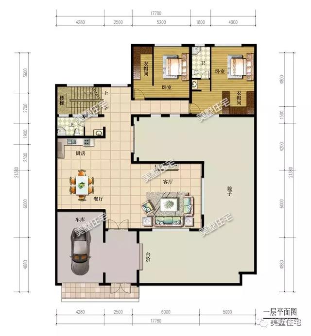 17X21米二層新中式別墅設(shè)計(jì)圖，帶兩個(gè)庭院，主體造價(jià)60萬(wàn)以內(nèi)。