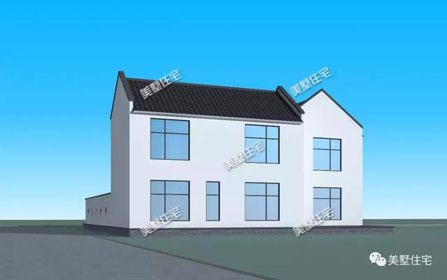 17X21米二層新中式別墅設(shè)計(jì)圖，帶兩個(gè)庭院，主體造價(jià)60萬(wàn)以內(nèi)。