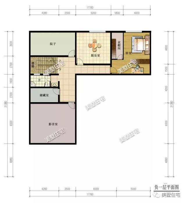 17X21米二層新中式別墅設(shè)計(jì)圖，帶兩個(gè)庭院，主體造價(jià)60萬(wàn)以內(nèi)。