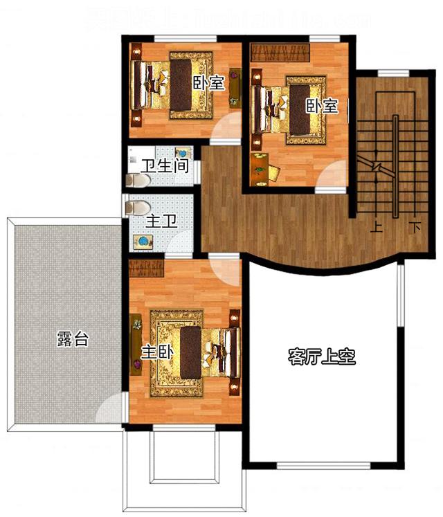 三層歐式中樓輕鋼別墅設(shè)計圖，帶車庫+屋頂花園，非常實用。