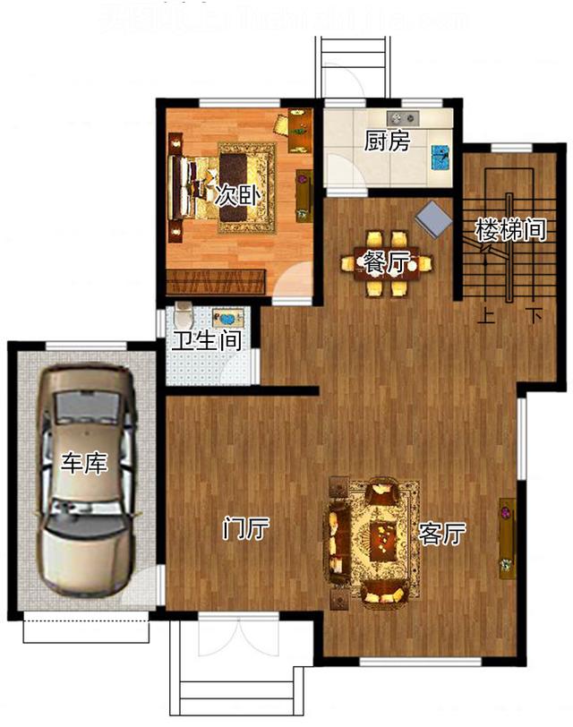 三層歐式中樓輕鋼別墅設(shè)計圖，帶車庫+屋頂花園，非常實用。