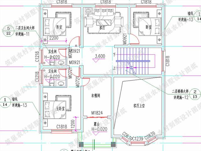 11×12米二層自建房，帶車庫(kù)+挑空客廳，設(shè)計(jì)清新雅觀，非常適合農(nóng)村自建房。