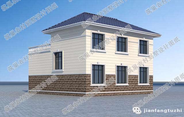 11×12米二層自建房，帶車庫(kù)+挑空客廳，設(shè)計(jì)清新雅觀，非常適合農(nóng)村自建房。