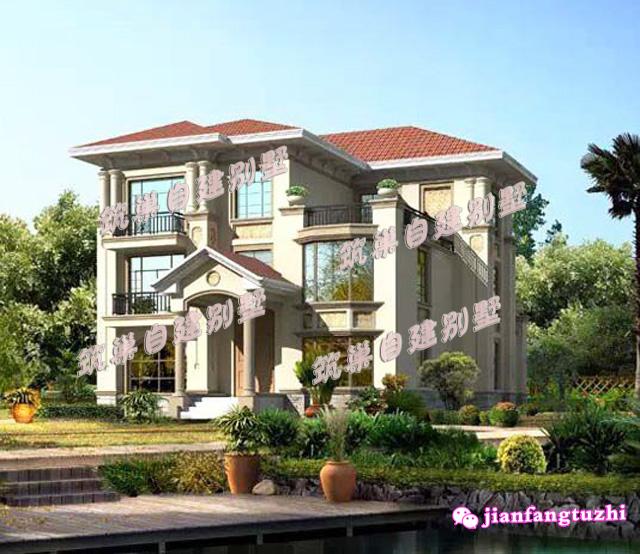 12.8x12米三層田園風別墅設計圖，豪華大氣，帶大露臺，不比城市里的別墅差。