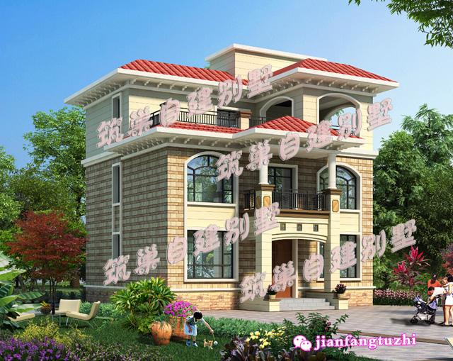 10x10米三層小別墅設(shè)計(jì)圖，帶涼亭，漂亮實(shí)用，不僅宜居，而且造價(jià)非常經(jīng)濟(jì)！