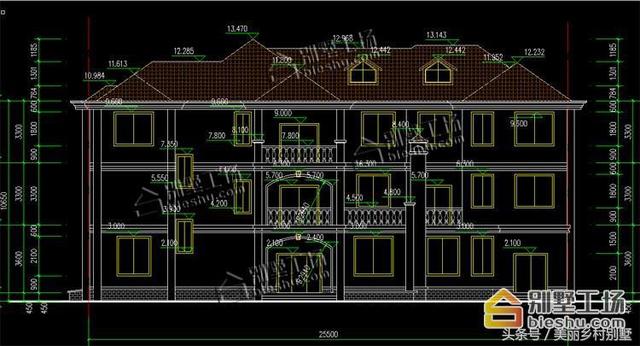 25.5X13.8米三層別墅設(shè)計(jì)圖，豪華大氣，土豪都喜歡這樣的。