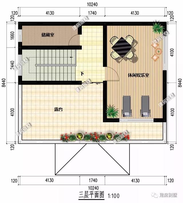 10.2×8.4米三層農村別墅設計圖，外觀簡約自然，室內實用大氣，造價25萬以內。