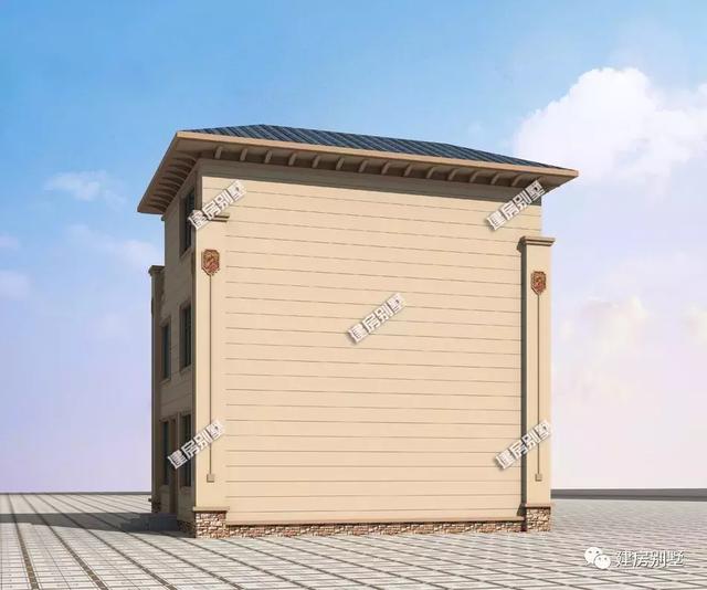 10.2×8.4米三層農村別墅設計圖，外觀簡約自然，室內實用大氣，造價25萬以內。