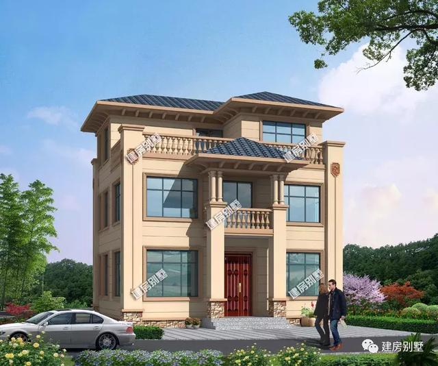 10.2×8.4米三層農村別墅設計圖，外觀簡約自然，室內實用大氣，造價25萬以內。