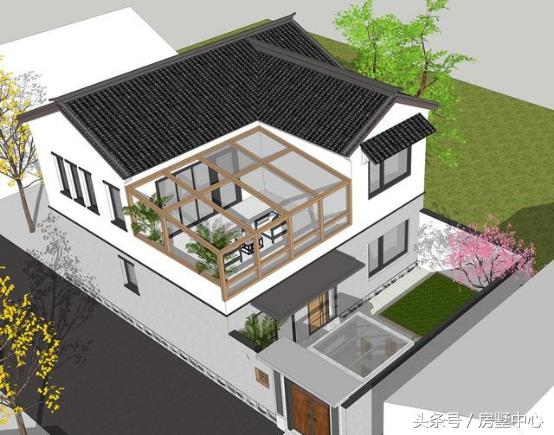 二層中式別墅設(shè)計(jì)圖，菜園陽(yáng)光房應(yīng)有盡有，造價(jià)27萬(wàn)，給父母養(yǎng)老必選的一套。