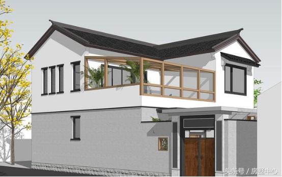 二層中式別墅設(shè)計(jì)圖，菜園陽(yáng)光房應(yīng)有盡有，造價(jià)27萬(wàn)，給父母養(yǎng)老必選的一套。