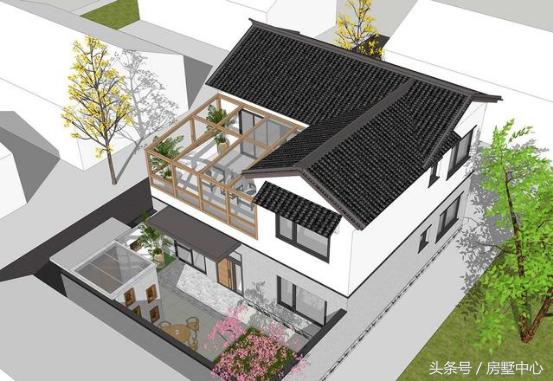 二層中式別墅設(shè)計(jì)圖，菜園陽(yáng)光房應(yīng)有盡有，造價(jià)27萬(wàn)，給父母養(yǎng)老必選的一套。