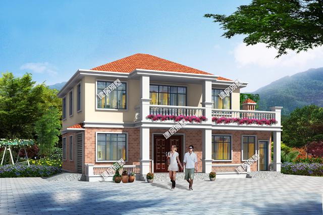 15.24x13.04米二層別墅設(shè)計(jì)圖，帶特大堂屋+獨(dú)立佛堂+土灶廚房，布局合理實(shí)用。