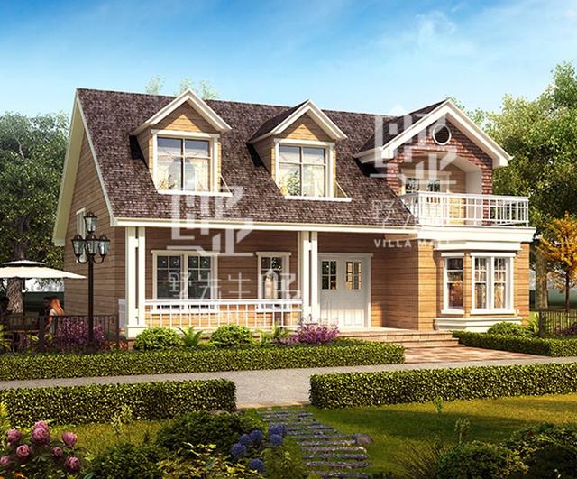 占地134平的田園風一層別墅設計圖，帶閣樓，造價23萬以內(nèi)。