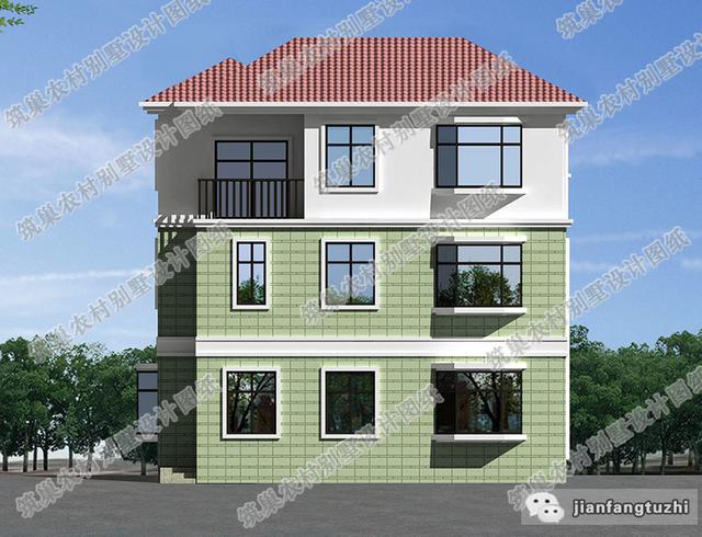 11×12米三層簡約別墅設(shè)計圖，帶復(fù)式挑空大客廳，造價30萬以內(nèi)。