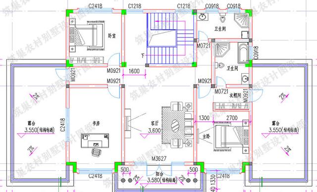 21米x11米二層別墅設(shè)計(jì)圖，帶地下室，造價(jià)60萬。