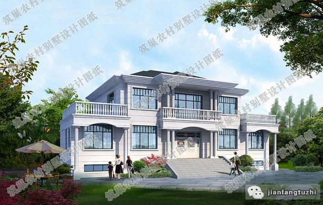 21米x11米二層別墅設(shè)計(jì)圖，帶地下室，造價(jià)60萬。