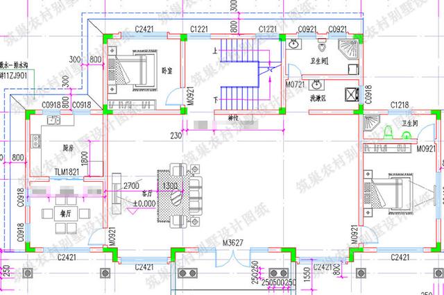 21米x11米二層別墅設(shè)計(jì)圖，帶地下室，造價(jià)60萬。