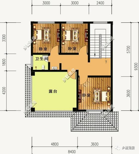 12米X10米三層別墅設(shè)計(jì)圖，戶型方正外型美觀，這么完美的農(nóng)村別墅，你不打算來一套嗎？