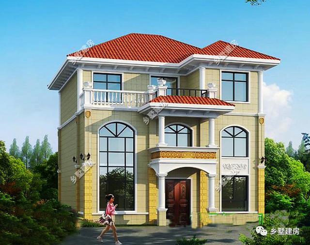 12米X10米三層別墅設(shè)計(jì)圖，戶型方正外型美觀，這么完美的農(nóng)村別墅，你不打算來一套嗎？