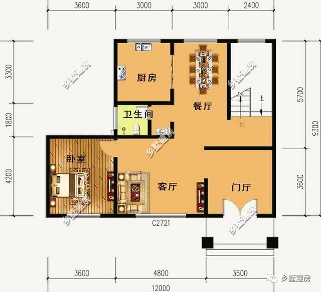 12米X10米三層別墅設(shè)計(jì)圖，戶型方正外型美觀，這么完美的農(nóng)村別墅，你不打算來一套嗎？