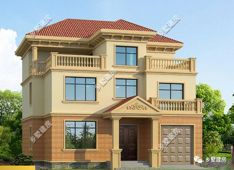 12X10米三層別墅設計圖，大氣時尚，你家的宅基地合適嗎？不如回家也建一棟？