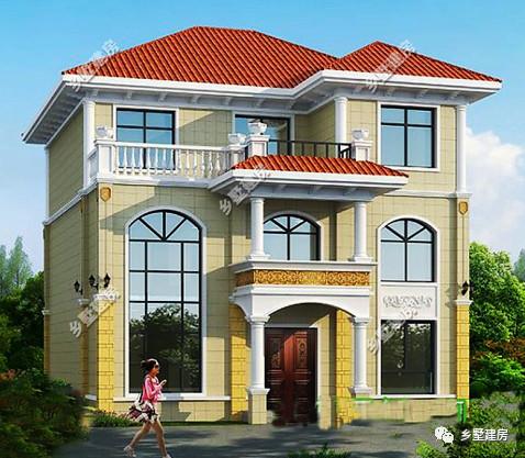 12X10米三層別墅設計圖，大氣時尚，你家的宅基地合適嗎？不如回家也建一棟？