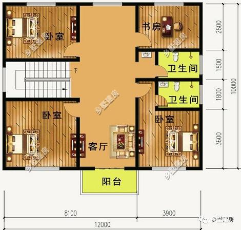 12X10米三層別墅設計圖，大氣時尚，你家的宅基地合適嗎？不如回家也建一棟？