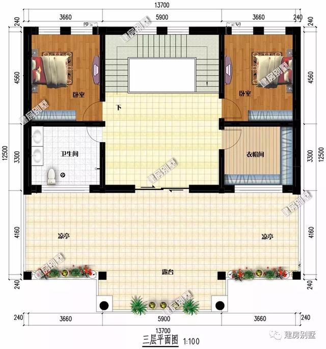 占地171平的三層別墅設(shè)計(jì)圖，帶大堂屋，確認(rèn)過眼神，是父母們喜歡的類型。