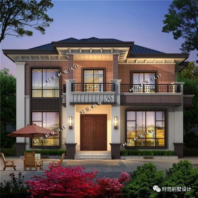 6室3廳兩層新中式別墅設計圖，帶大露臺+書房，很適合農(nóng)村自建。