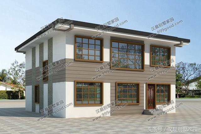 二層平頂小別墅設(shè)計(jì)圖，帶土灶+現(xiàn)代雙廚房，最適合偏冷的農(nóng)村地區(qū)自建。