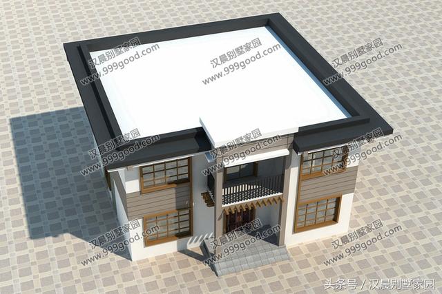 二層平頂小別墅設(shè)計(jì)圖，帶土灶+現(xiàn)代雙廚房，最適合偏冷的農(nóng)村地區(qū)自建。
