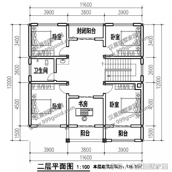 二層平頂小別墅設(shè)計(jì)圖，帶土灶+現(xiàn)代雙廚房，最適合偏冷的農(nóng)村地區(qū)自建。