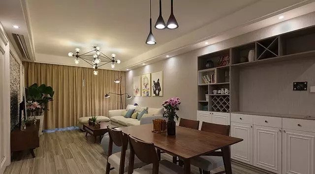 125平三室兩廳簡約風(fēng)格裝修，電視墻居然還能收納?