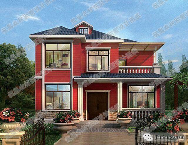 10×11米二層自建房，別致優(yōu)雅，2種配色效果圖，你更喜歡那一款呢？