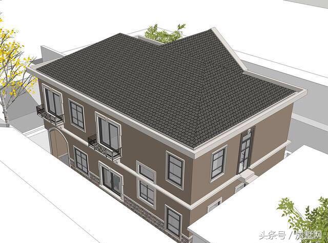 占地117.5㎡的二層簡(jiǎn)歐別墅設(shè)計(jì)圖，造價(jià)35萬，在農(nóng)村就能建一套。