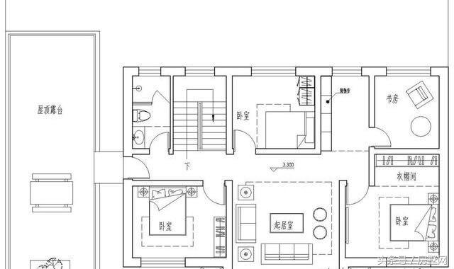 占地117.5㎡的二層簡(jiǎn)歐別墅設(shè)計(jì)圖，造價(jià)35萬，在農(nóng)村就能建一套。