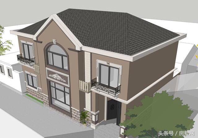 占地117.5㎡的二層簡(jiǎn)歐別墅設(shè)計(jì)圖，造價(jià)35萬，在農(nóng)村就能建一套。