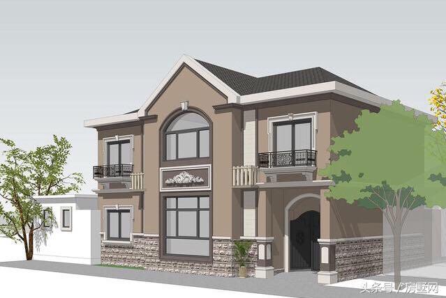 占地117.5㎡的二層簡(jiǎn)歐別墅設(shè)計(jì)圖，造價(jià)35萬，在農(nóng)村就能建一套。