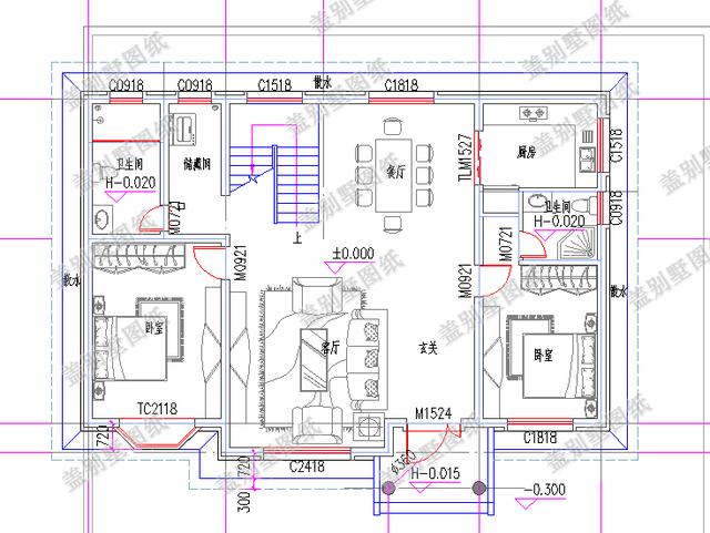 14×10米二層平頂別墅設(shè)計圖，簡單實用，造價30萬。