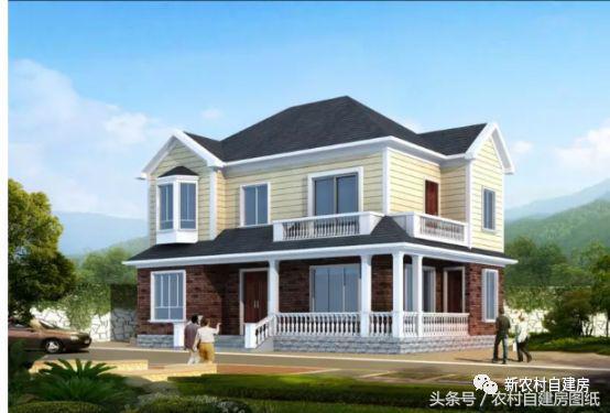 占地133平方米的二層小別墅設(shè)計圖，外觀樸素大方，造價劃算不到25萬。