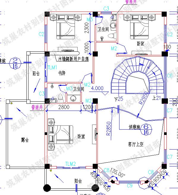 13×15米三層歐式別墅設計圖，戶型獨特漂亮而精致，造價35萬。