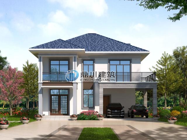 12×11米二層歐式別墅設(shè)計(jì)圖，帶車庫，簡約式比歐式更有范兒！