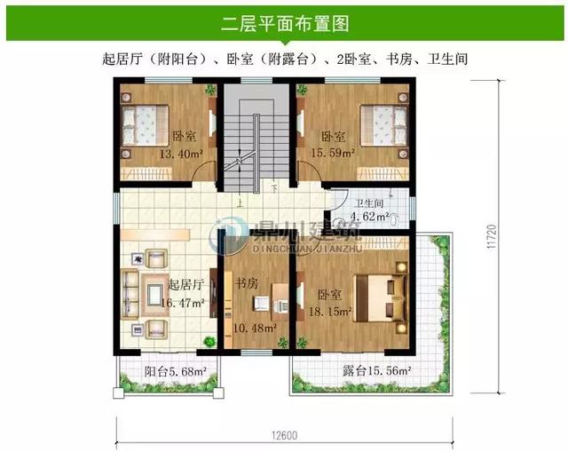 12×11米二層歐式別墅設(shè)計(jì)圖，帶車庫，簡約式比歐式更有范兒！