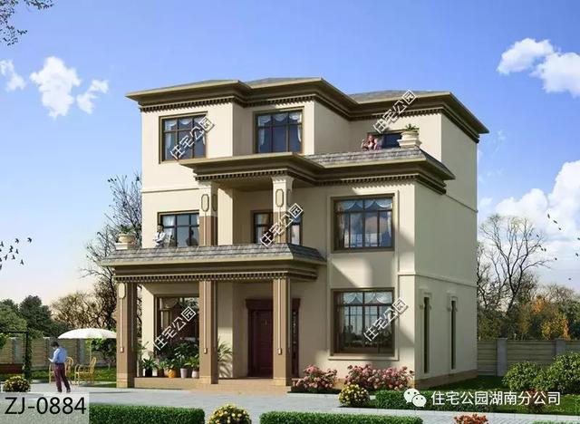 10.1X10.5米三層簡(jiǎn)歐式別墅設(shè)計(jì)圖，精致又好看。